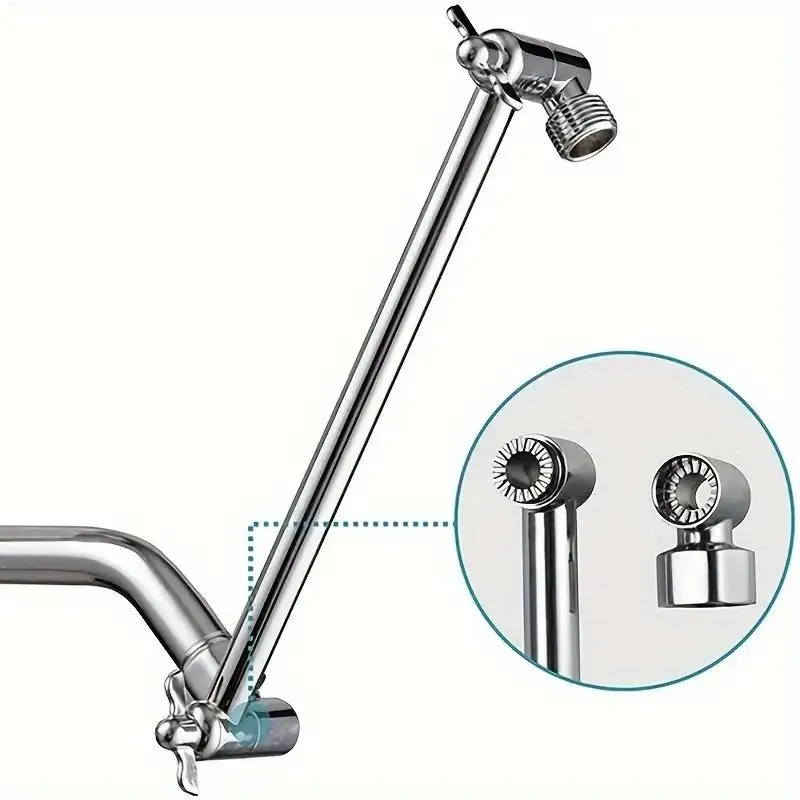 11inch Adjustable Shower Head Arm Shower Head Extender Arm Suitable For Home Hotel Bathroom Hardware Accessories Supplies