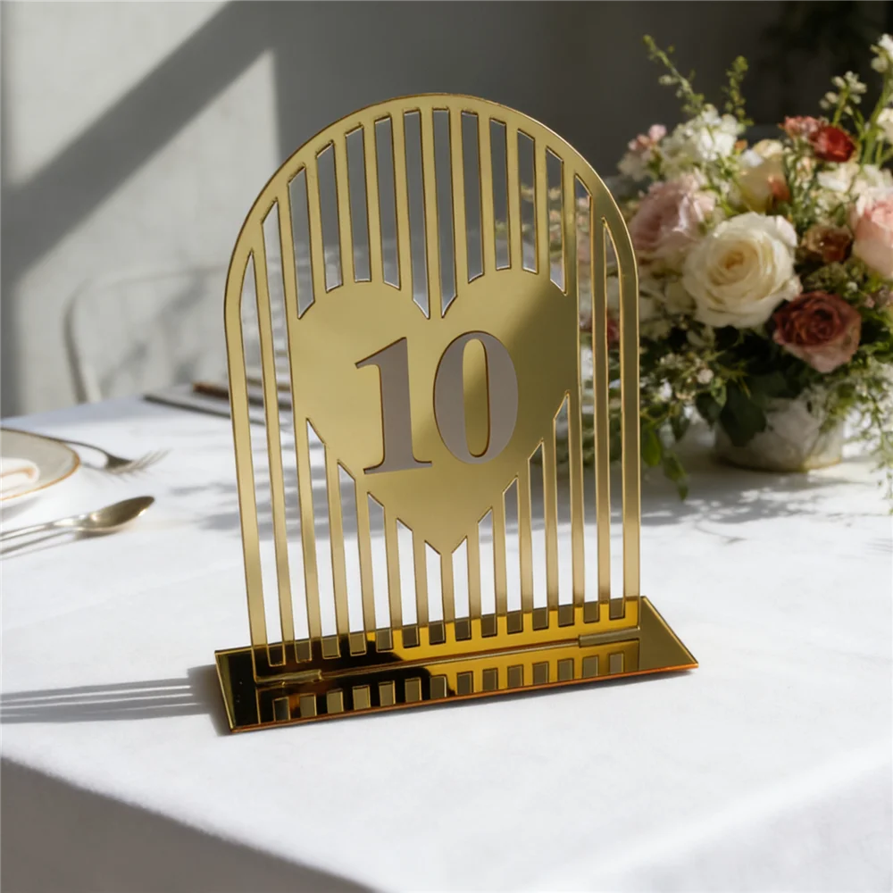 ป้ายอะคริลิคสีทอง 10 ชิ้น พร้อ - Table Number Gold บทวิจารณ์และราคา
