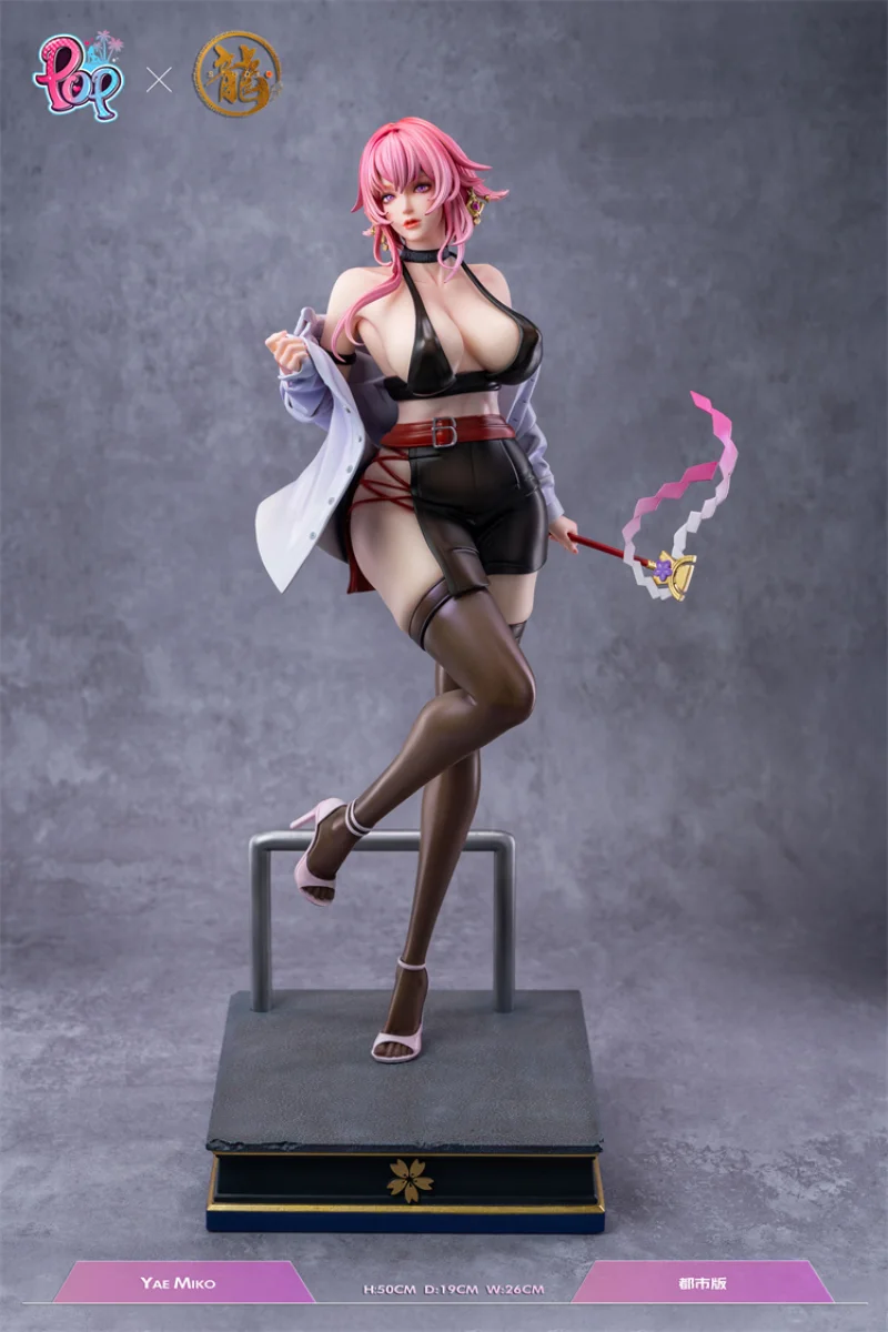 55Cm Resin Pop Studio Gk Genshin Impact Yae Miko Sexy Girl Game Action Figure Statue Ornament Model Garage Kit Toys