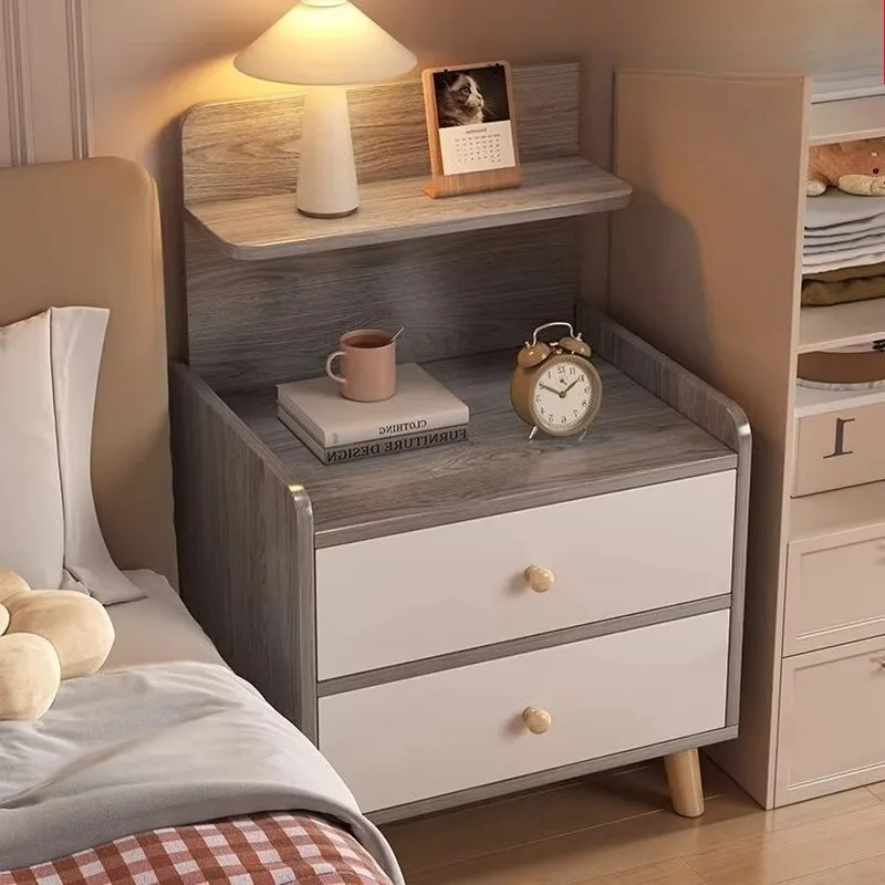 Mesita de noche de madera para dormitorio, armarios móviles, cajones Librero, organizador de almacenamiento de lujo, mesa de noche, muebles para el hogar