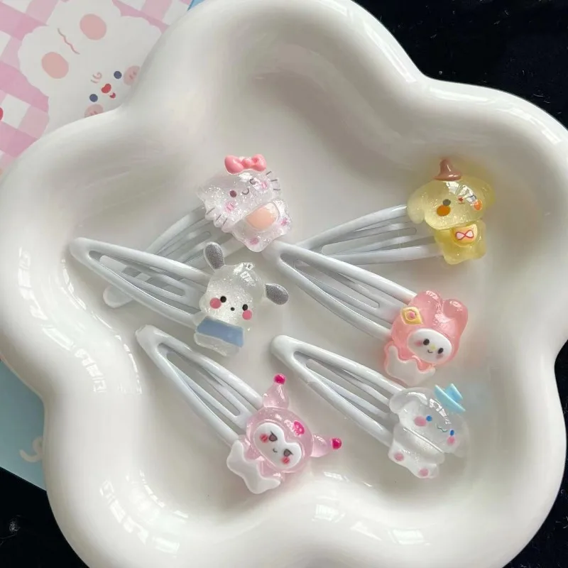 

Kawaii Kuromi My Melody Hello Kitty Pochacco Cinnamoroll PomPomPurin Sanrio Children Lovely Hair Clips Hair Accessory for Kids