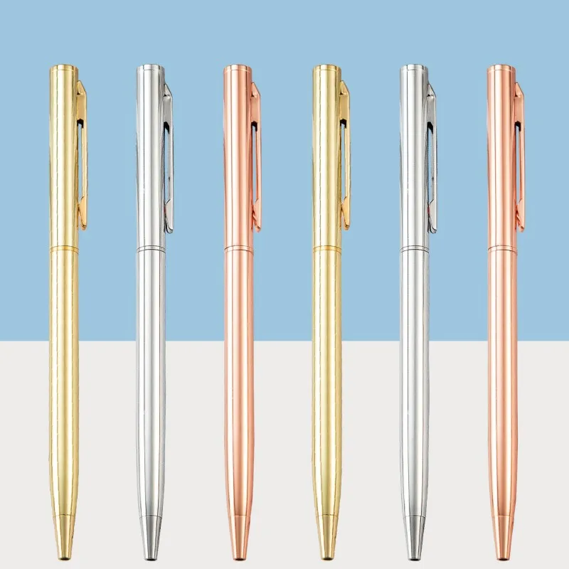 1Pcs New Metal Ballpoint Pen Rose Gold Pen Custom Logo Advertising Ballpoint Pen Lettering Engraved Name School&Office Supplies