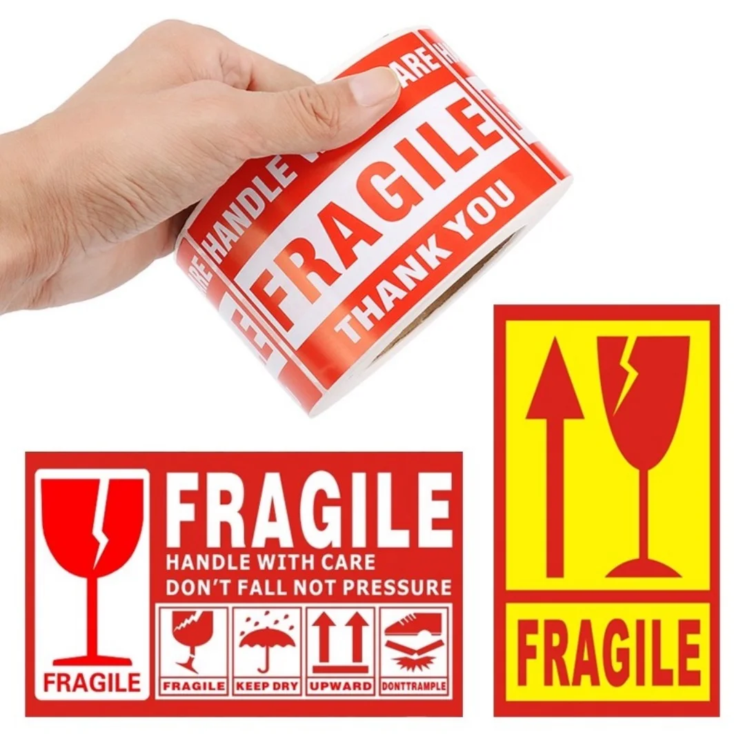 250pcs Fragile Stickers Warning Label Sticker Handle With Care Do Not Bend Thank You Adhesive Stickers For Shipping Packing