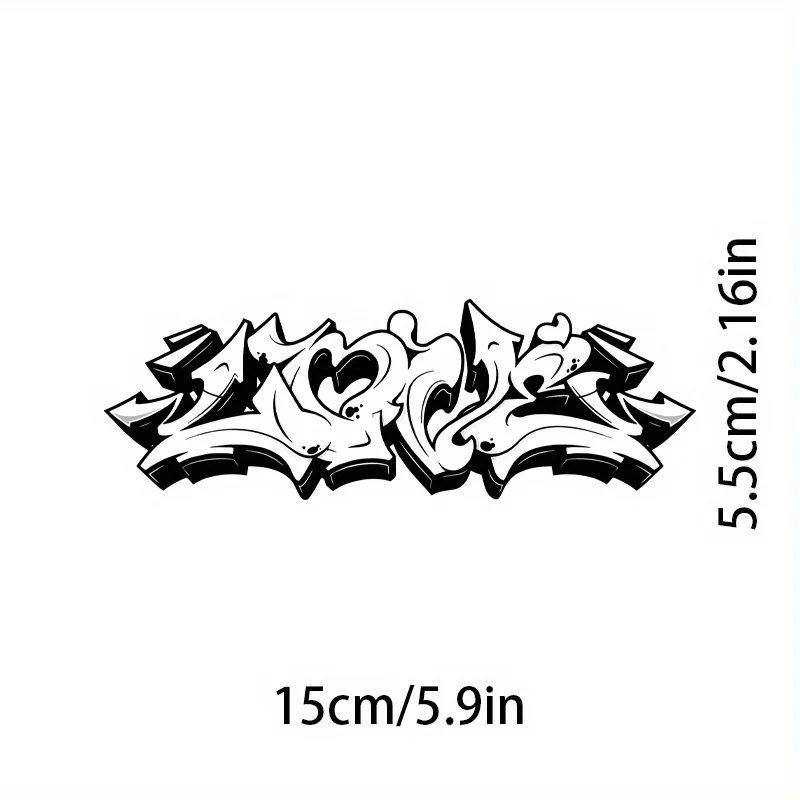 1 Stück stilvoller schwarz-weißer Graffiti-Aufkleber – trendiger Kleber für Handyhüllen, Rucksäcke, Notebooks, ideal für Fans im urbanen Design