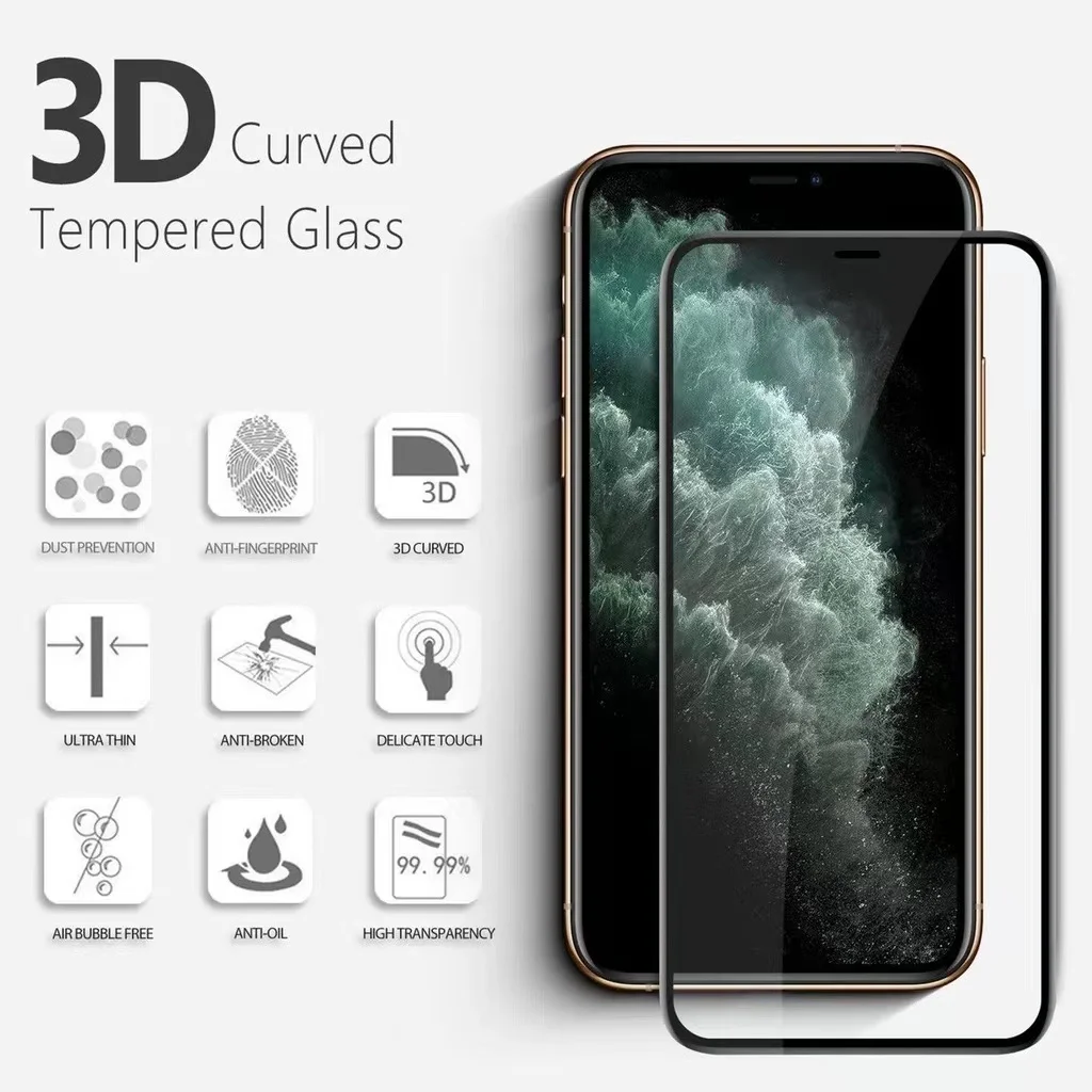 Protetor de tela Pelicula de celular 3D temperado pra Iphone Serias