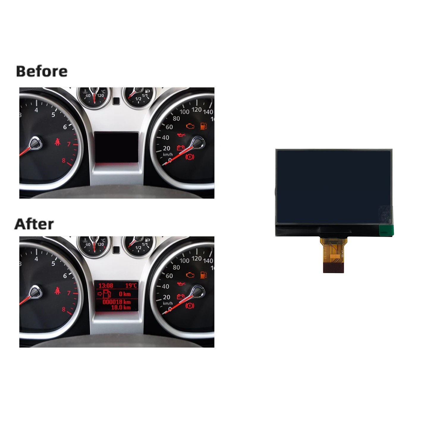 Pantalla LCD para Ford Focus Kuga Galaxy C-Max, tablero de instrumentos, grupo de píxeles, reparación faltante