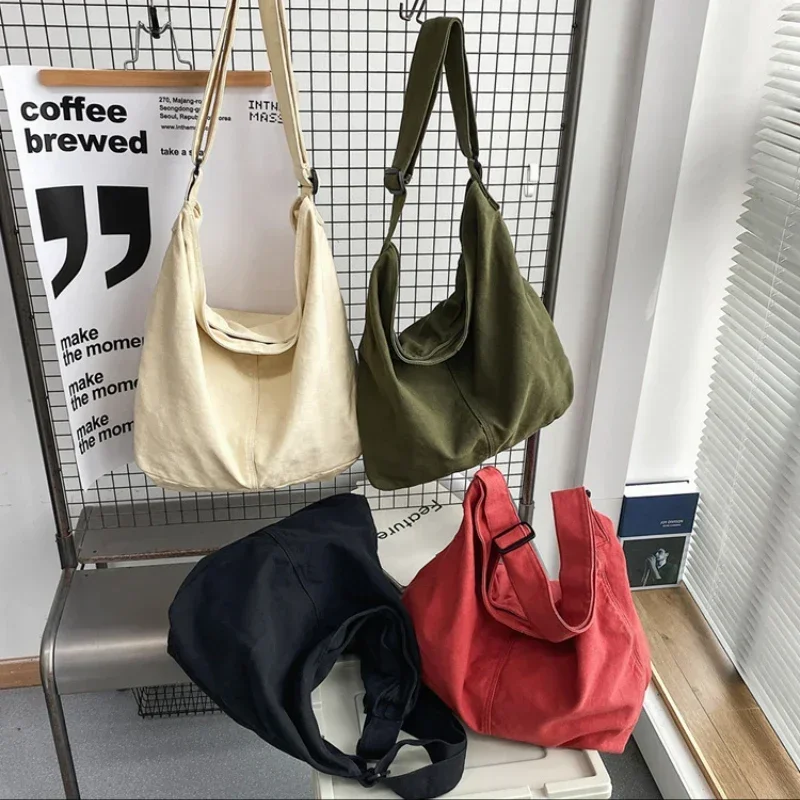 2023 Shoulder Bag Women Shopper Canvas Tote Bag Female Solid Simple Large Capacity Crossbody Designer Handbags