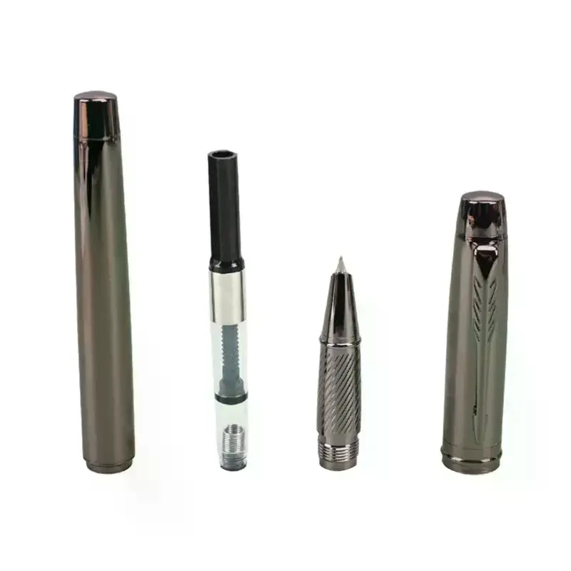 /&/Silver Gray High-end Business Fountain Pens, Lridium Pen Tip Medium Size 0.5mm. For School Classroom, Office, Daily Writin