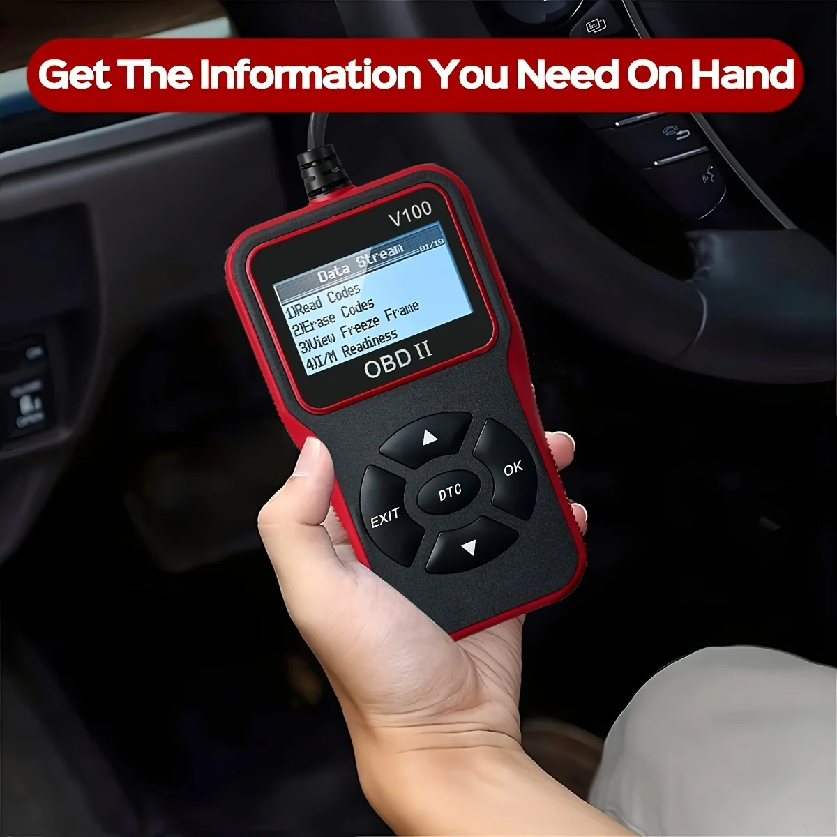 V100 أدوات تشخيص السيارات obdii eobd اكسسوارات السيارات العالمي التوصيل والتشغيل شاشة ديجيتال obd 2 الماسح الضوئي obd2 رمز القارئ