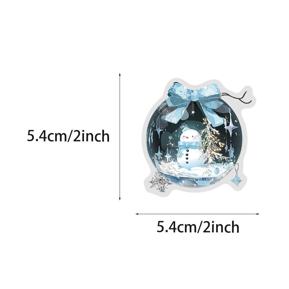 10/30/50pcs 귀여운 만화 겨울 테마 스티커 투명 빈티지 미적 낙서 데칼 수하물 노트북 전화 스티커 장난감