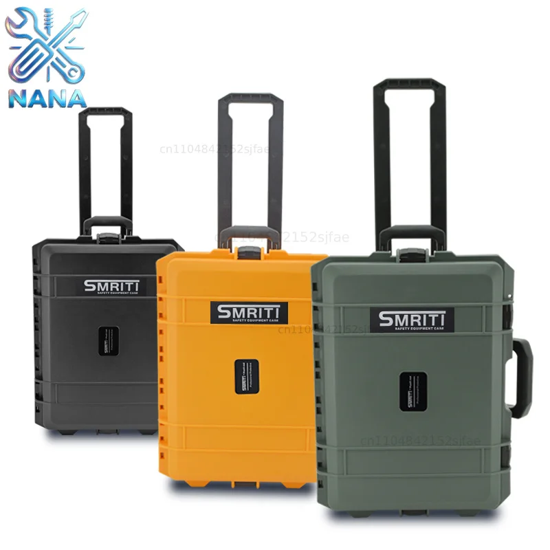 Large Protective Case With Wheels Photographic Equipment Safety Box Instrument Suitcase Camera Bag with Interval