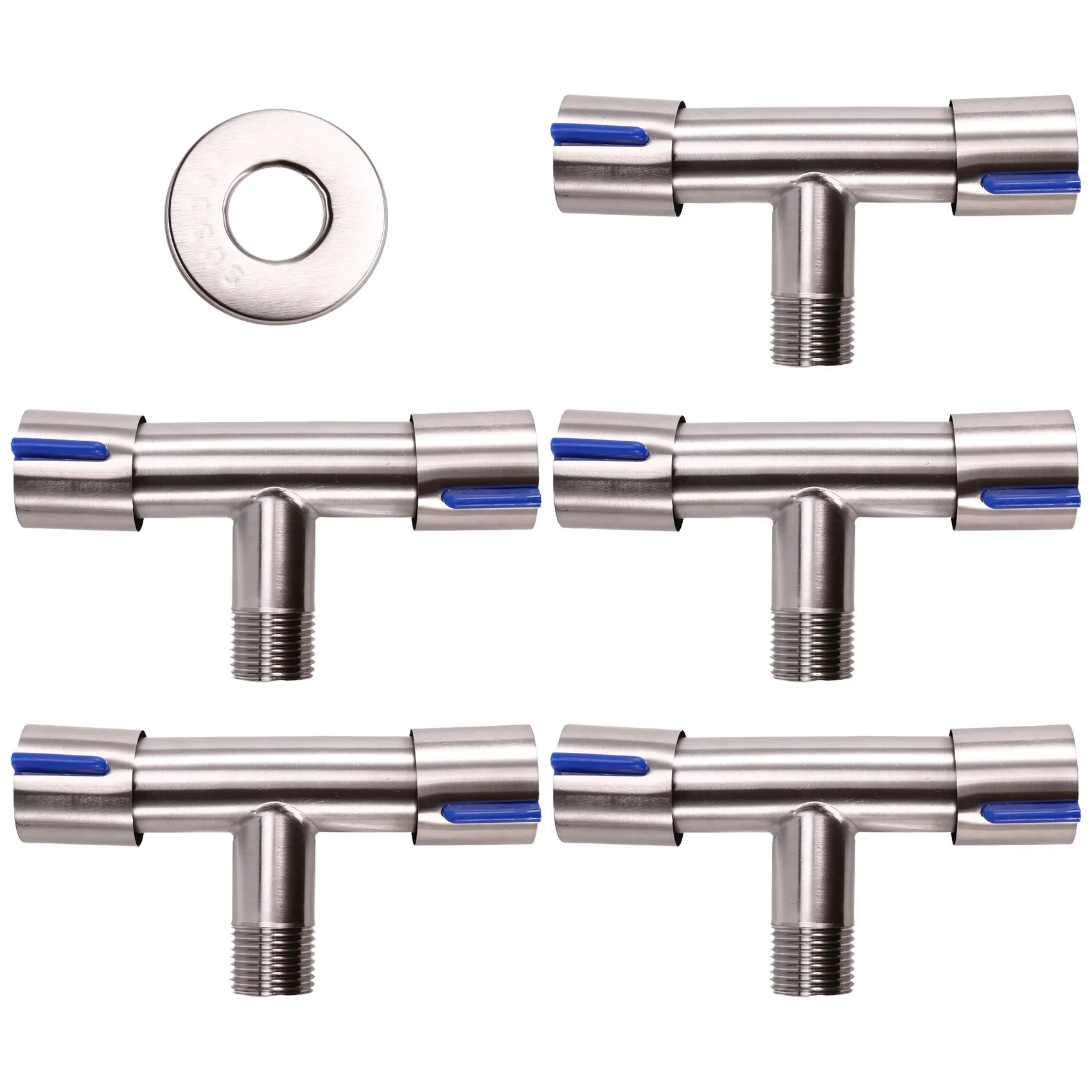

ABMO 5 шт., двойной контроль, 1 в 2, угловой клапан для ванной комнаты, туалета, стиральная машина, двойной угловой клапан для биде, смеситель