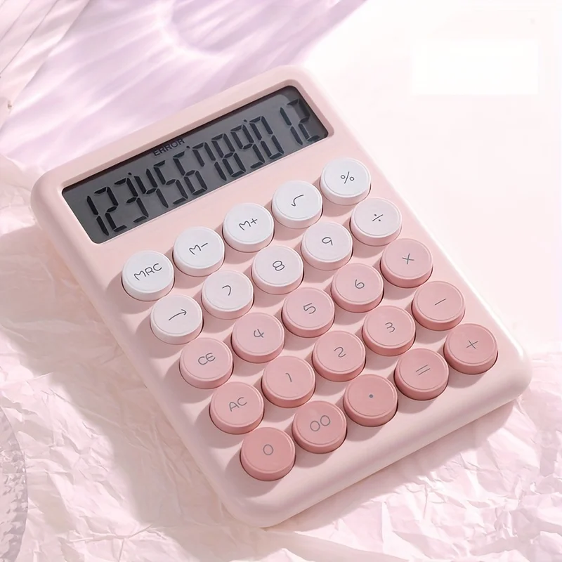 Calculadora Científica com Botões Grandes/Colorida Multifuncional para Escritório/Computador com Tela Grande de 12 Dígitos