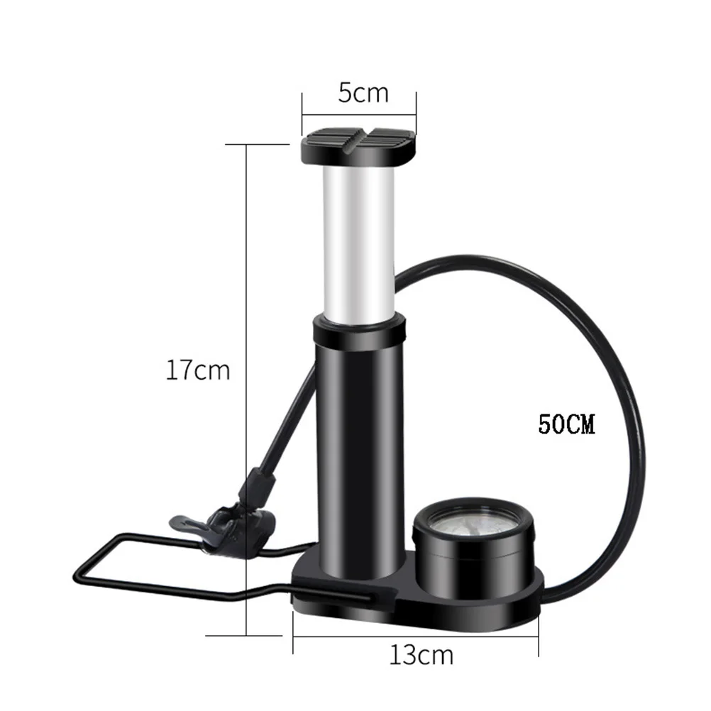 

Portable Bike Pump Mini Floor Pump For Tires Barometer Aluminum Alloy Air Inflator For Bicycle Motorcycle Ev Sports Balls