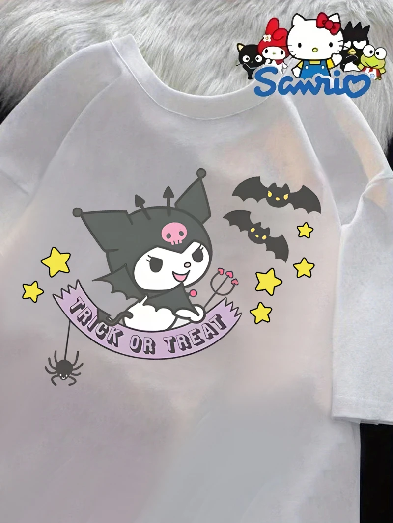 Kulomi bedrucktes T-Shirt, Frühling und Sommer, lässig, reine Baumwolle, bequem, locker, kurzärmelig, Rundhals-Top, Damenbekleidung