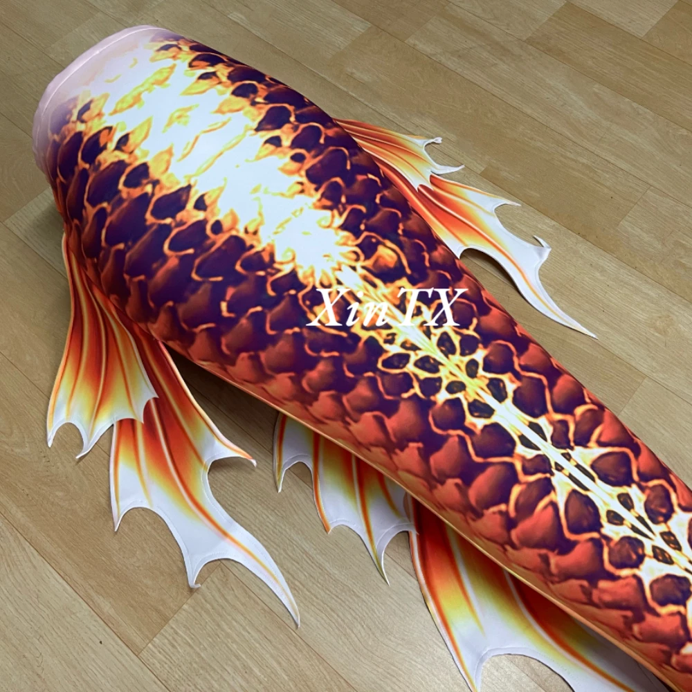 Adult Woman Mermaid Tail Swimsuit Swimwear Stereoscopic Thickened Fabric HD Print Aquarium Performance Cosplay Original Design