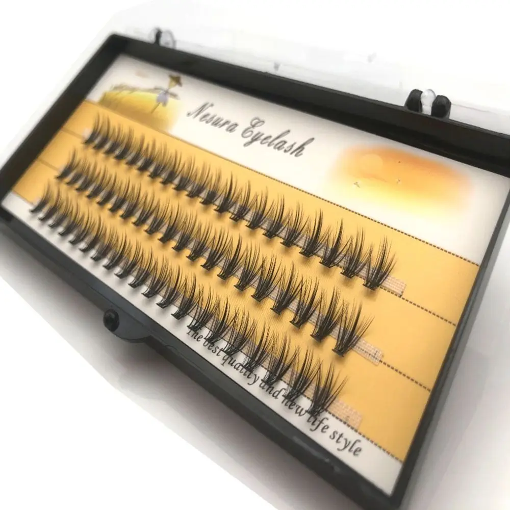 1 Box/60 Bündel Cluster-Wimpern, natürlich, dick, Augen-Make-up-Tool, einzelne Wimpern, imitierte Nerz-Falschwimpern, 20D – Detail 2