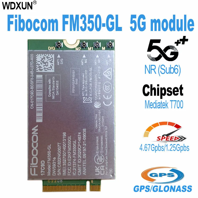 FM350-GL DW5931e 5G M.2 Module CAT16 FM350  for Dell Latitude 5531 9330 3571 Laptop 4x4 MIMO GNSS Modem