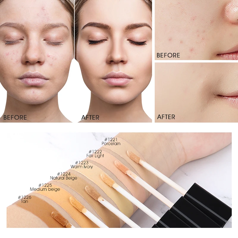 IMAGIC Eye Concealer & Base 6 Colors Full Coverage Suit for All Color Skin Face / Eye Makeup Liquid Concealer