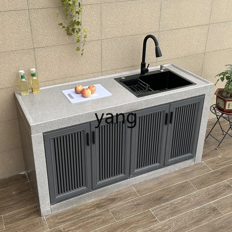LTT villa outdoor pool courtyard basin outdoor stone washbasin marble integrated