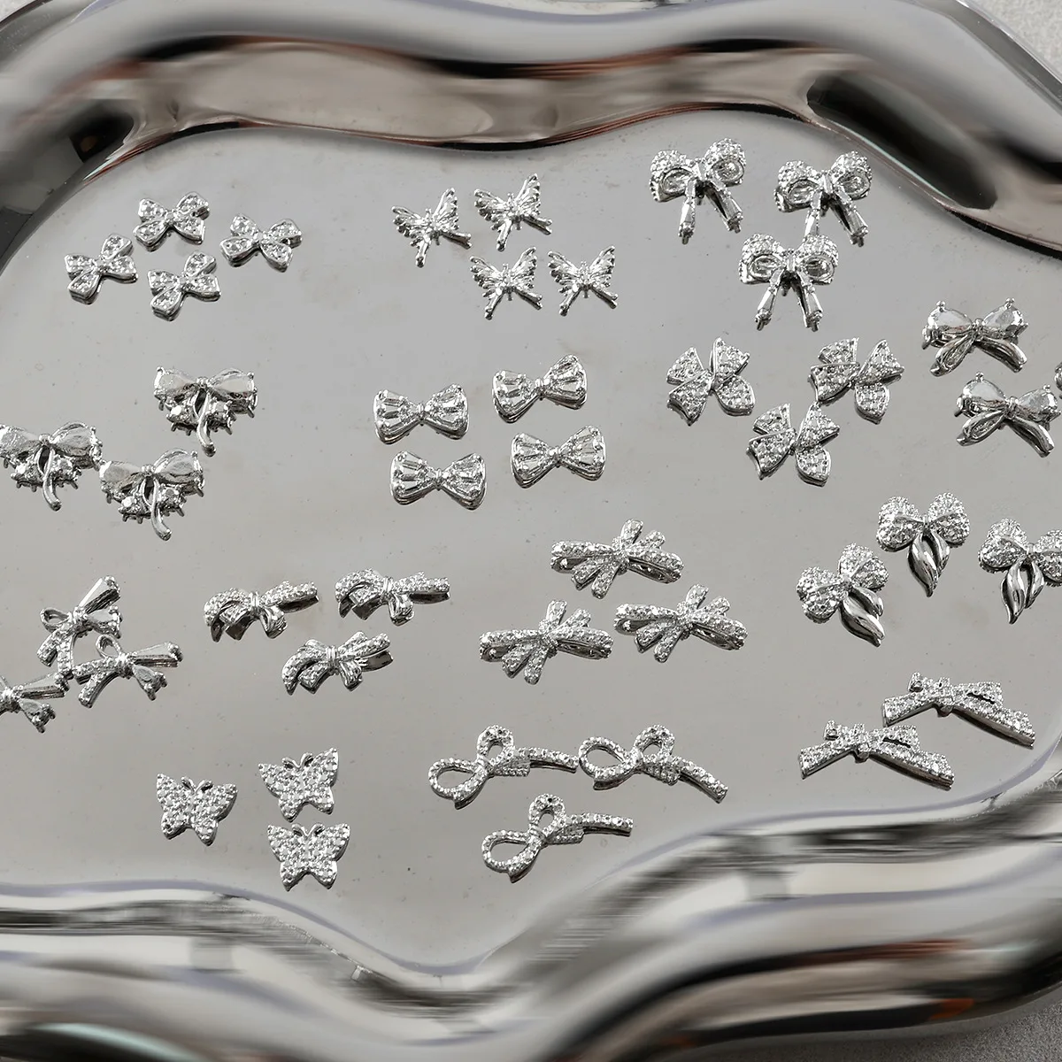 20PCS Goud Zilver 3D Metalen Nail Art Strikje Charms Strik Accessoires Voor Nagels Decoratie Manicure Decor Levert Materiaal