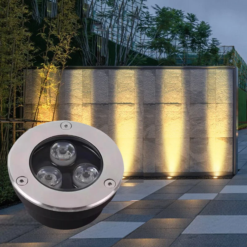 Luz de suelo exterior 1W/3W luz de paisaje impermeable de alto voltaje 220V, adecuada para jardines, aceras y patio empotrado l