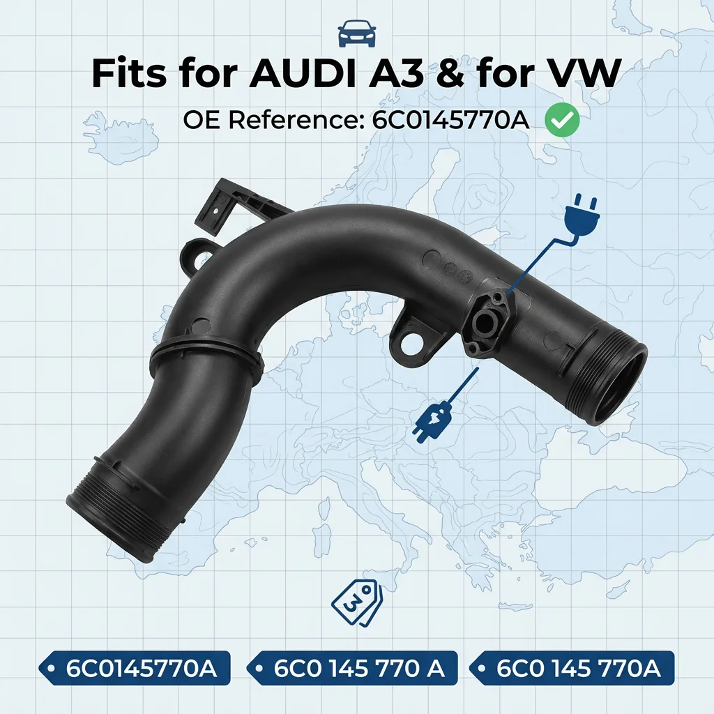For Audi A3 Q2 Q3 Charge Air Tube Sensor Pressure Hose Pipe For Jetta Tiguan Passat Golf Skoda 6C0145770A Car Pipe