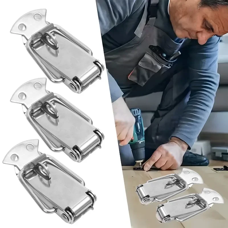 1/10 قطعة بطة الفم مشبك هوك الفولاذ المقاوم للصدأ مشبك قفل صندوق خشبي خزانة أثاث قفل الباب مشبك الأمتعة المزالج كليب #2