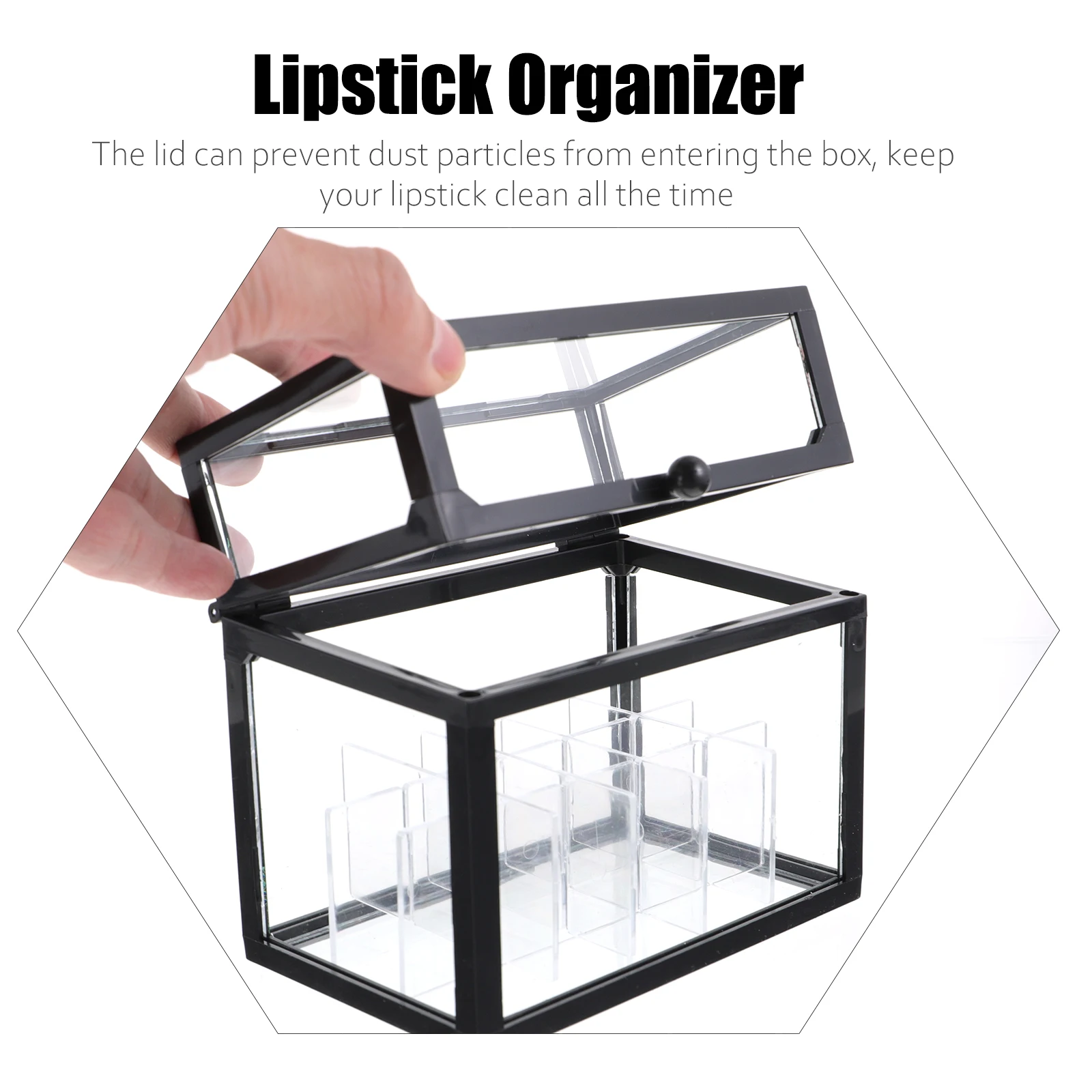 Lipstick Organizer Box Zwart Desktop Lipstick Opbergdoos Make-up Container Glans Houder Geschenken Valentijn Verjaardag