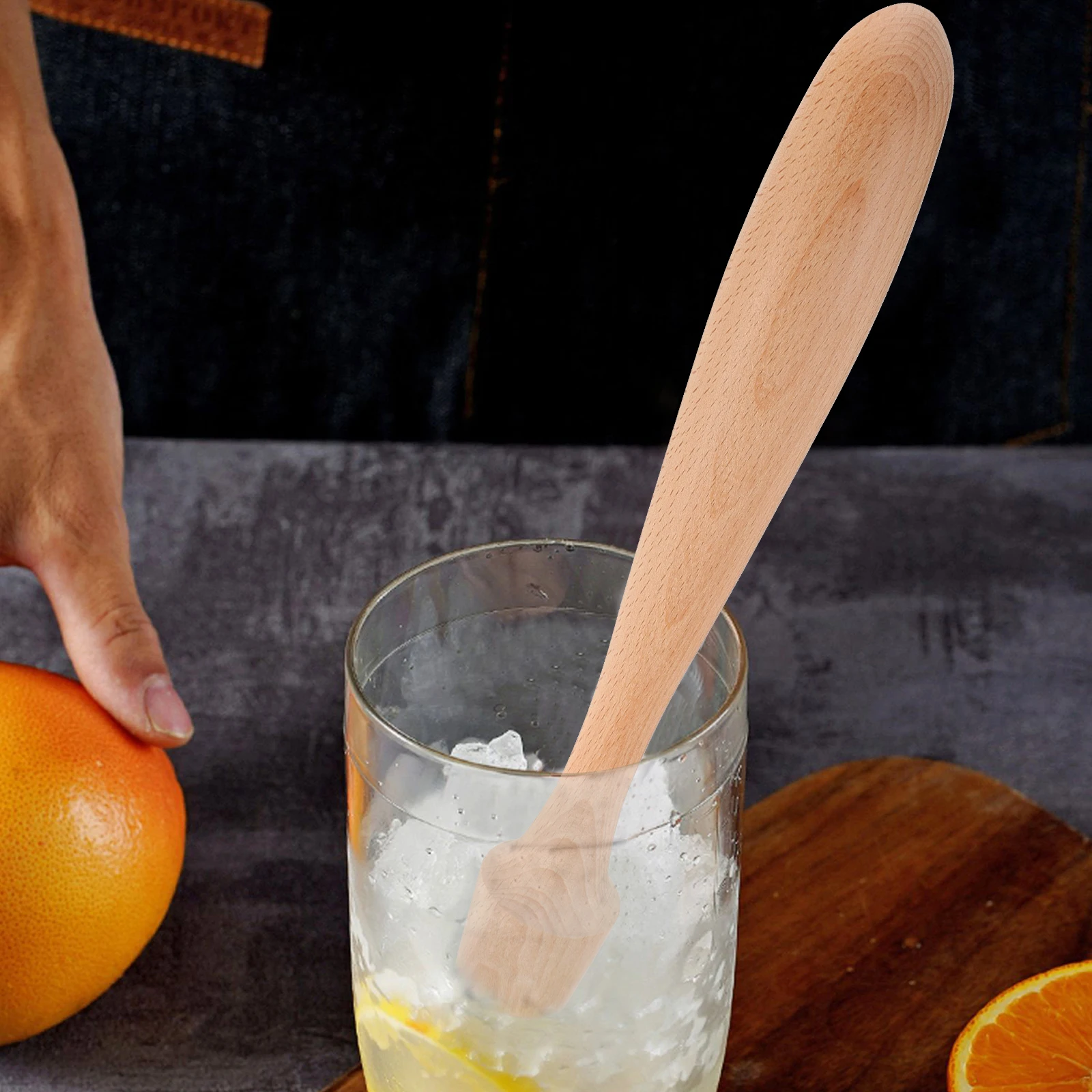 

1Pcs Ice Muddler Wooden Bar Mixer Cocktail Crusher Stirring Rod Ergonomic for Crushing Ice Strawberry