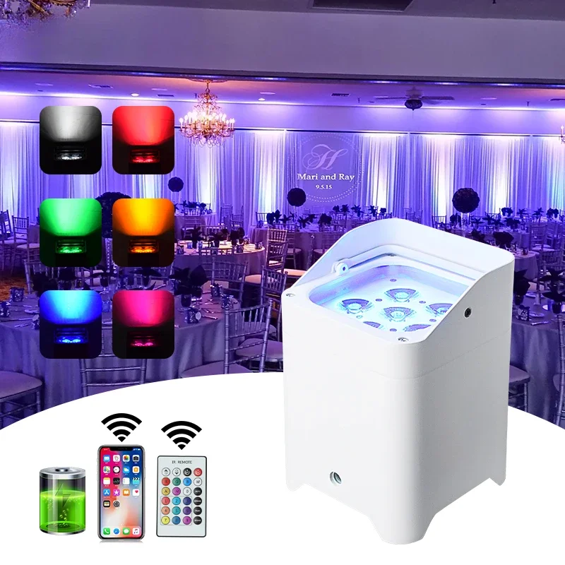 Mglight Battery Powered Up Light 6*18W RGBWA UV 6in1 Wireless LED Uplights Battery Par Light for Dj Club Party Wedding Stage