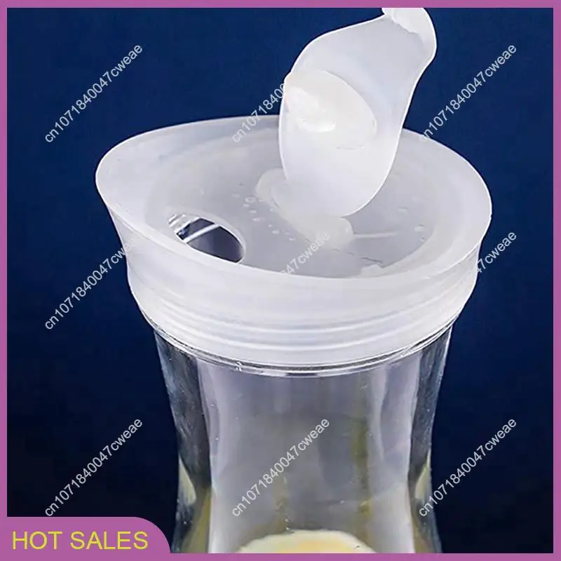 

6Pcs 0.6L Plastic Water Carafes With White Flip Tab Lids- Food Grade & Recyclable Shatterproof Pitchers - Juice Jar-A98U