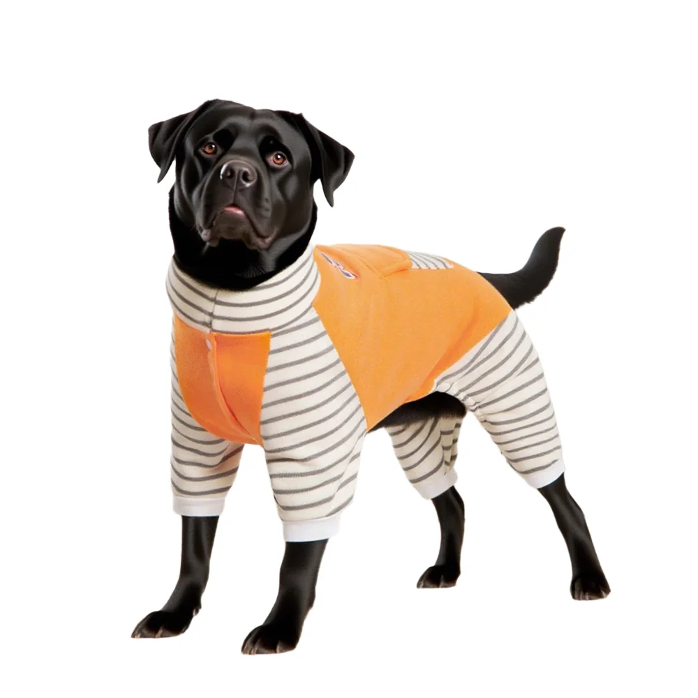 

XL-8XL Large Dog Clothes Cozy Dog Jumpsuit for Medium Big Dogs Shepherd Pet Turtleneck Velvet Pajamas Long Sleeve Bodysuit