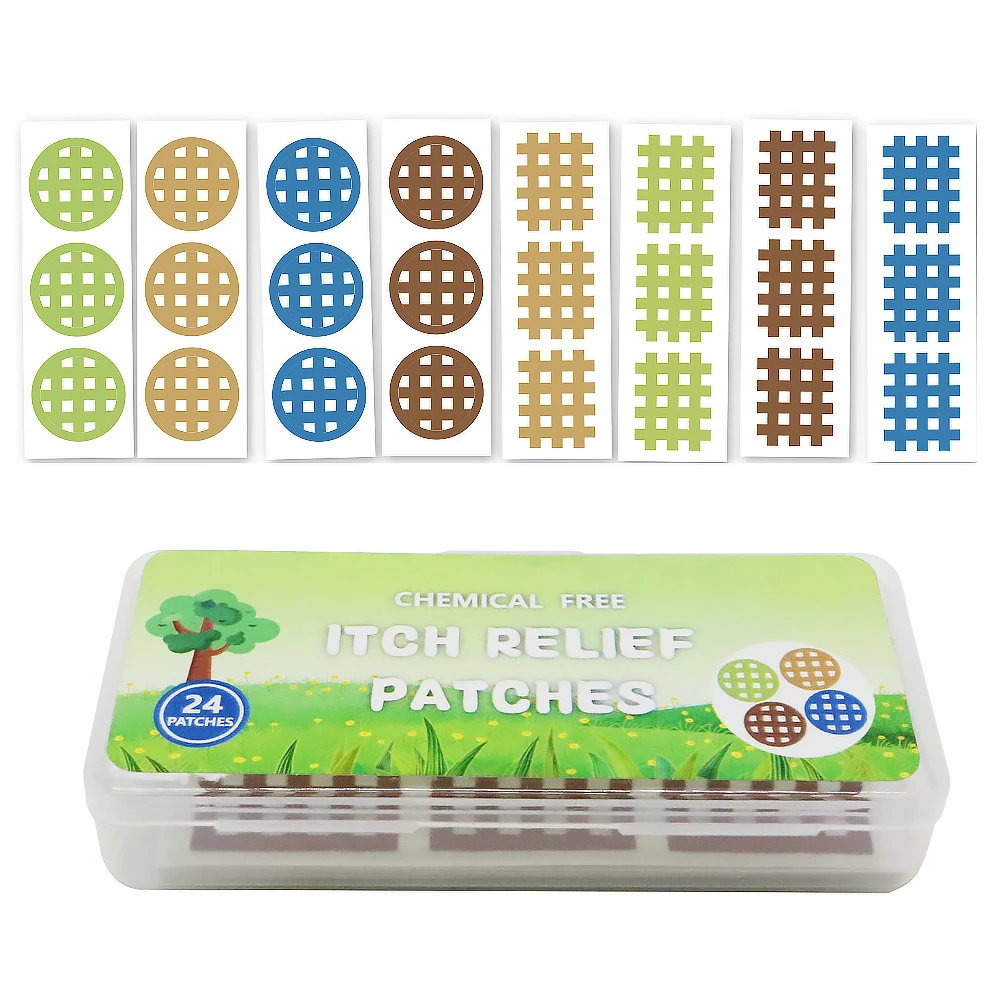 

24 Patches Bug Bite Relief Stickers Natural Anti Itch After Sting Patches Kid-Friendly Chemical Free Gift for Family and Friends