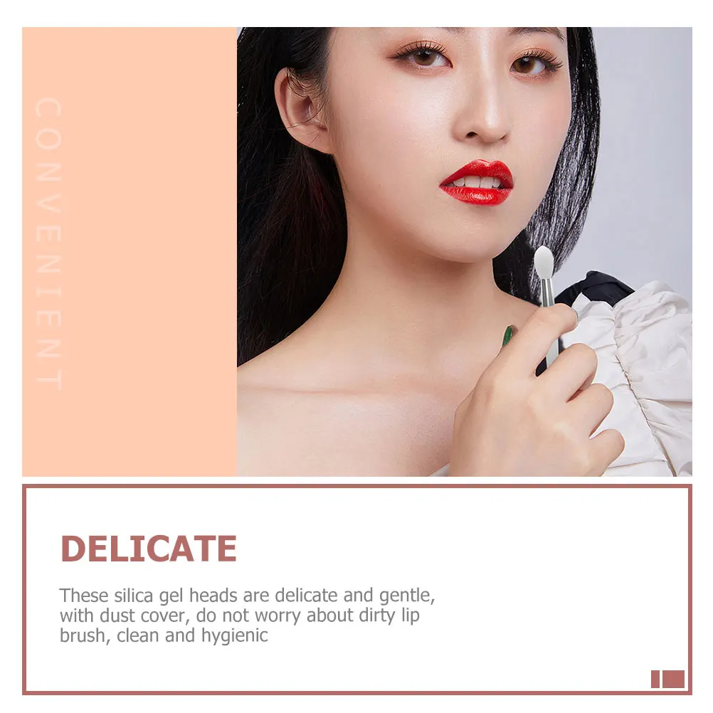 

1 set Brush Set Makeup Applicator Tools Silicone Lipstick Mask Applicators Lip Mask Dust Cover Premium Lip Balm Brush