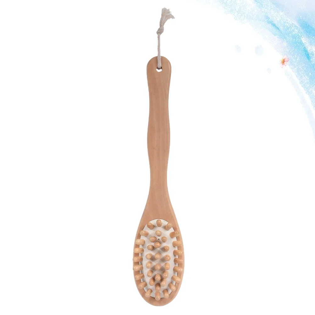 

1Pcs Wood Handle Bath Brush Double Sided Bristle Shower Back Massage Cleaning Brush Cotton Rope Hanging Shower Bath