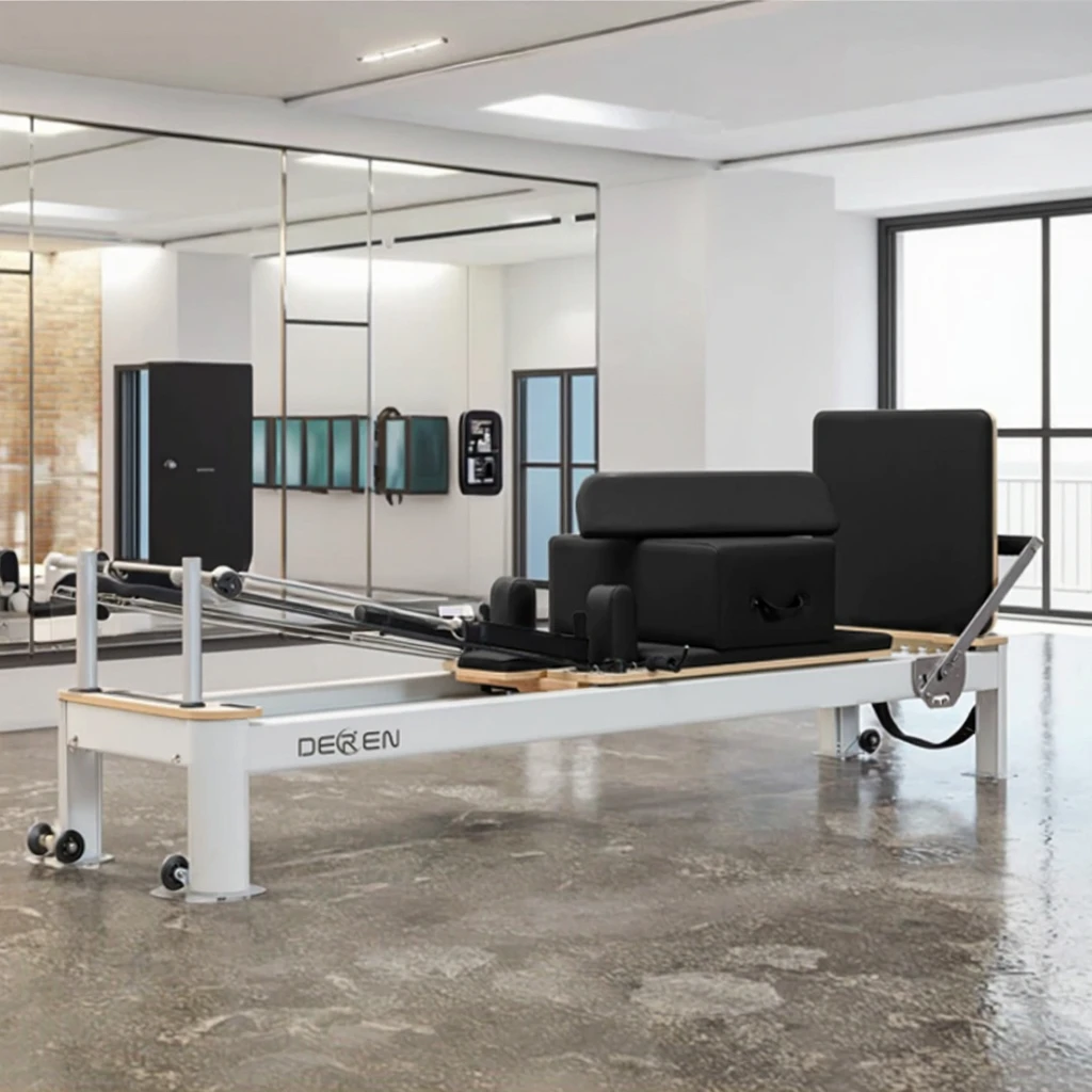 High Quality Black Aluminium Pilates Reformer Home Commercial Exercise Portable Beds Machine on Sale for Pilates Studio Use