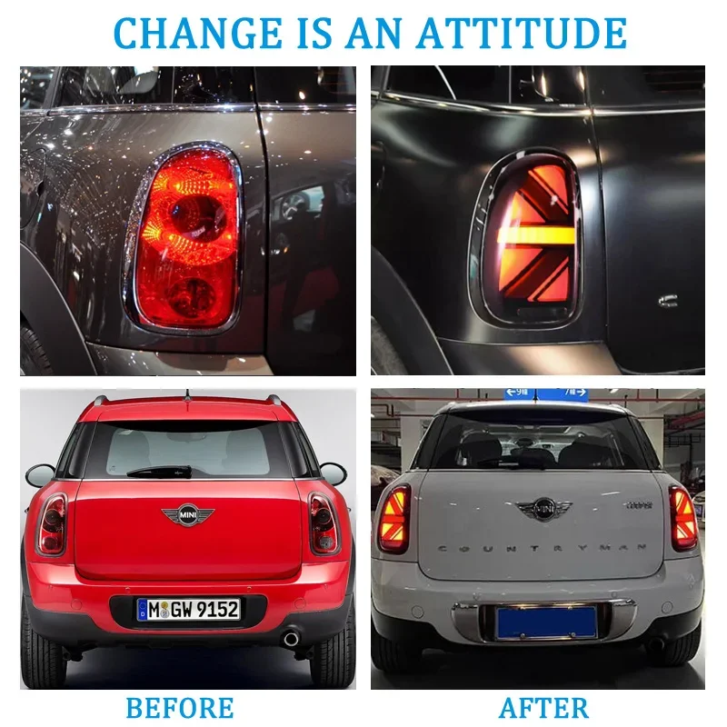 Car Styling Tail Lights Taillight For Mini Countryman R60 2010-2016 Rear Lamp DRL + Dynamic Turn Signal + Reverse + Brake LED