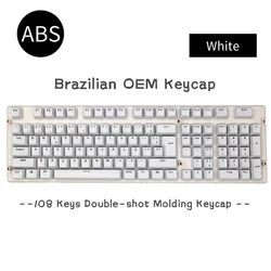 108 tuşlar brezilyalı Abnt2 düzeni Keycap OEM profili mekanik klavye için ABS tuş kapakları çift çekim arkadan aydınlatmalı minimalizm tuş kapakları