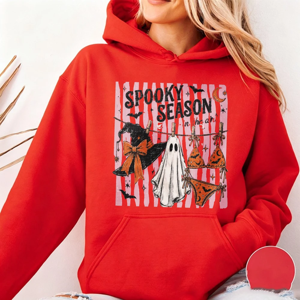 Spooky Season In The Air Sweater Halloween Theme Pullover Spooky Season Hoodie Halloween Vibes Hooded Fall halloween Theme Shirt
