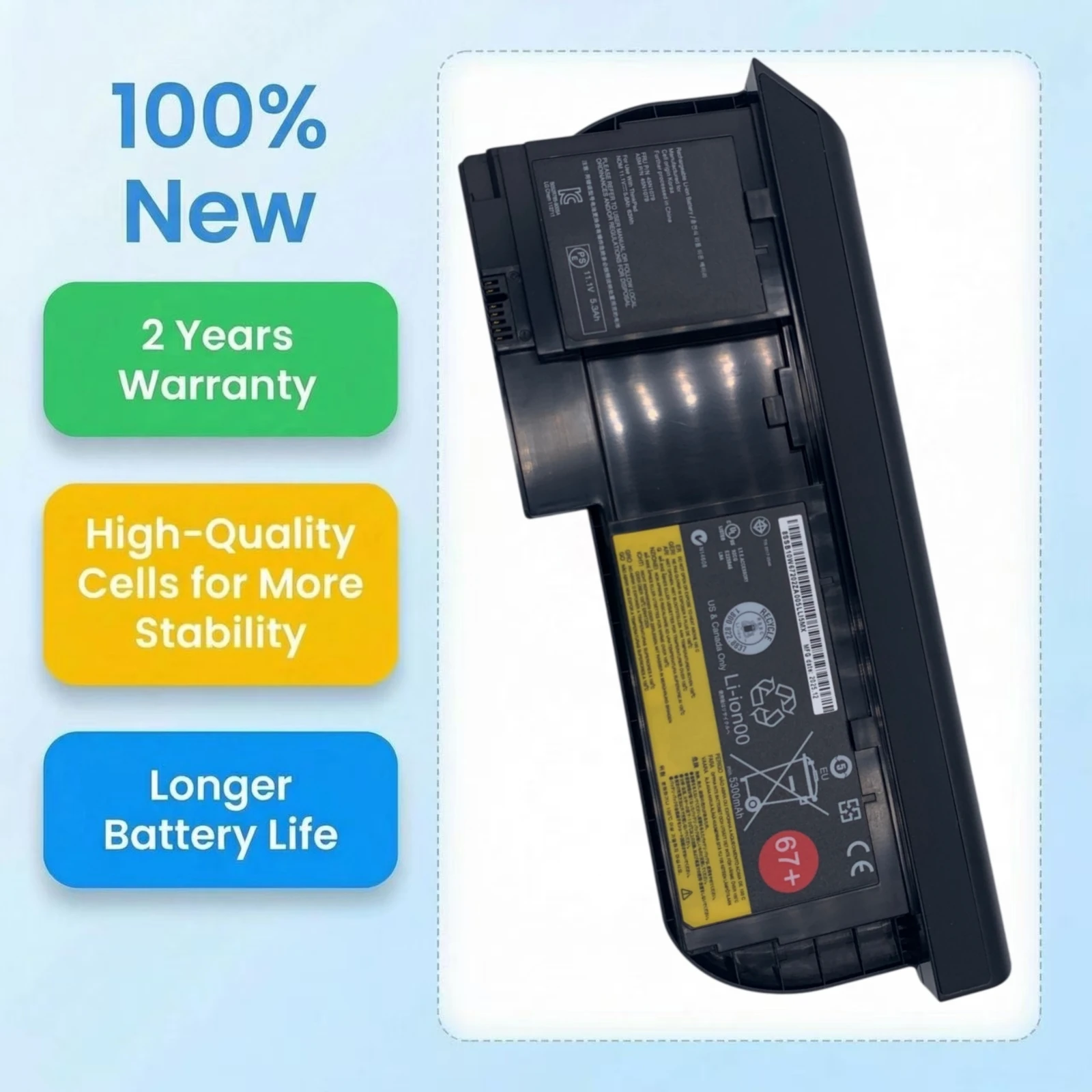 New 67+ 63Wh Laptop Battery for Levovo Thinkpad X230T X220T X230 X220 Tablet 45N1076 45N1077 45N1177 TP00019A 45N1078 45N1079