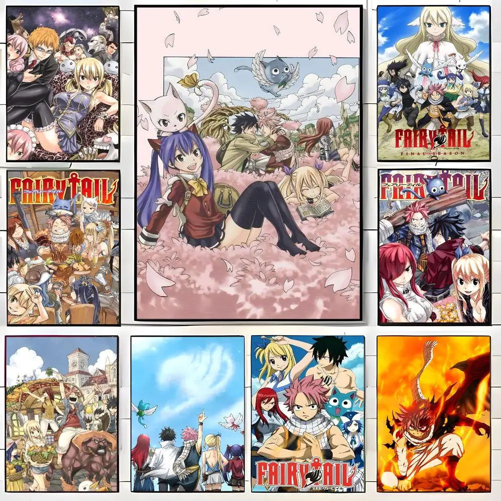 Fantasy Anime F-FAIRY TAIL Poster  Self-adhesive Art Waterproof Paper Sticker Coffee House Bar Room Wall Decor
