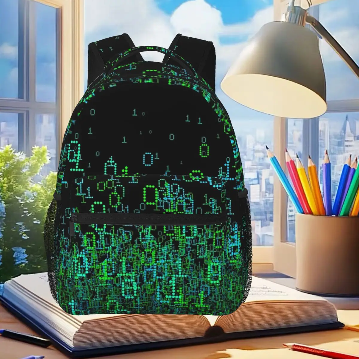 

Рюкзак для студентов Binary Cloud, школьная сумка, походный дорожный рюкзак для мужчин и женщин, модная сумка для книг, сумки на плечо