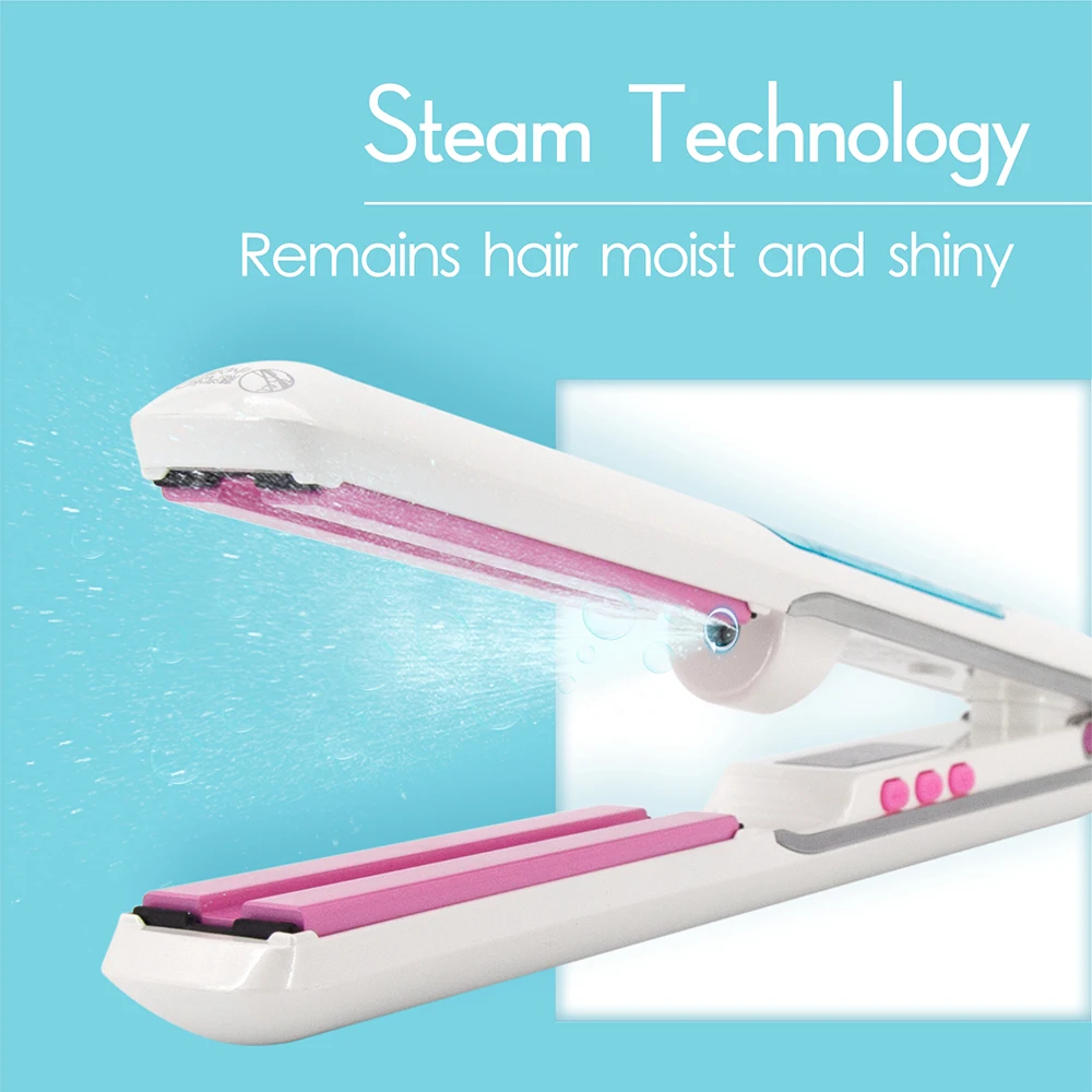 2pcs of Set Hair Straightener Fast Warm-up Thermal Professional Tourmaline Ceramic Heating Plate Straightening Irons