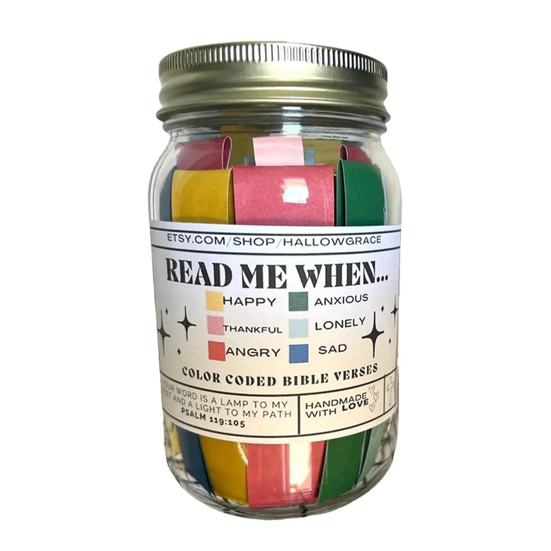 Versos de la Biblia Tarro Versos de la Biblia en un frasco para emociones y sentimientos, el incentivo de Dios, solicitud de oración,A