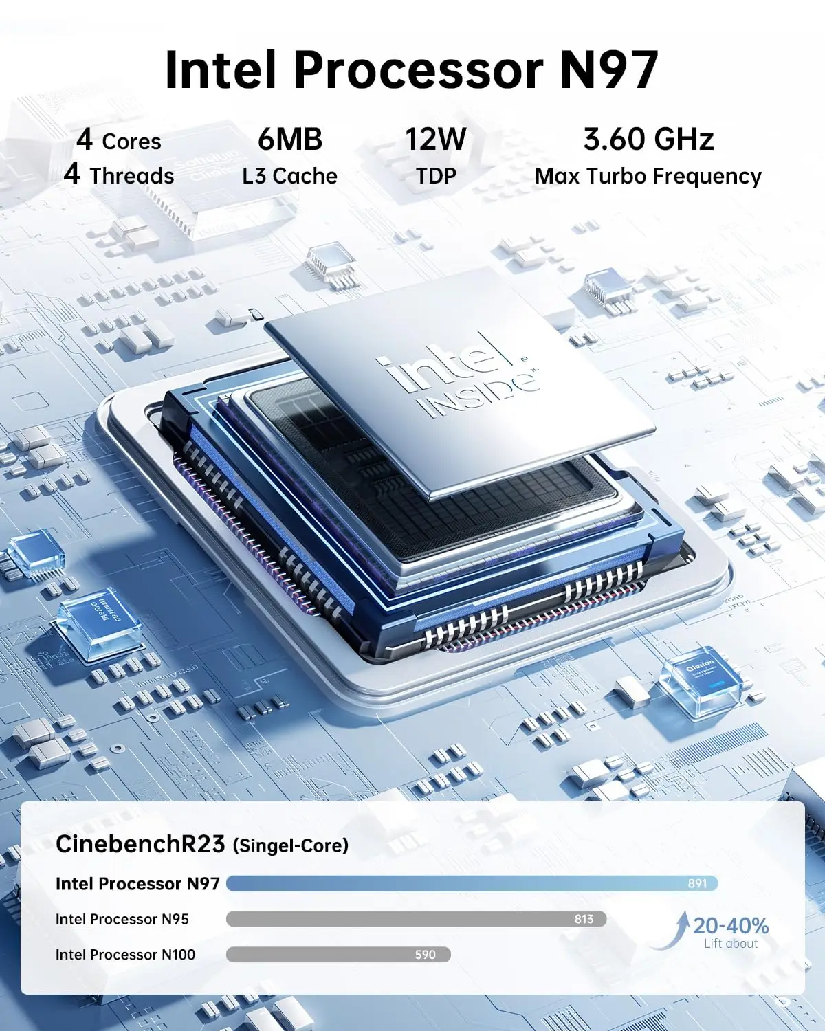 ACEMAGIC Mini PC E2 Mini Computer Alder Lake-N97 16GB DDR4 GB M.2 SSD Windows 11 Pro Micro Computer desktop Mini PC