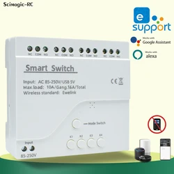 Ewelink 4 canais ac/dc 7-32v 85-250v usb 5v interruptor de rádio disjuntor 4ch interruptor de controle remoto inteligente módulo de relé wi-fi