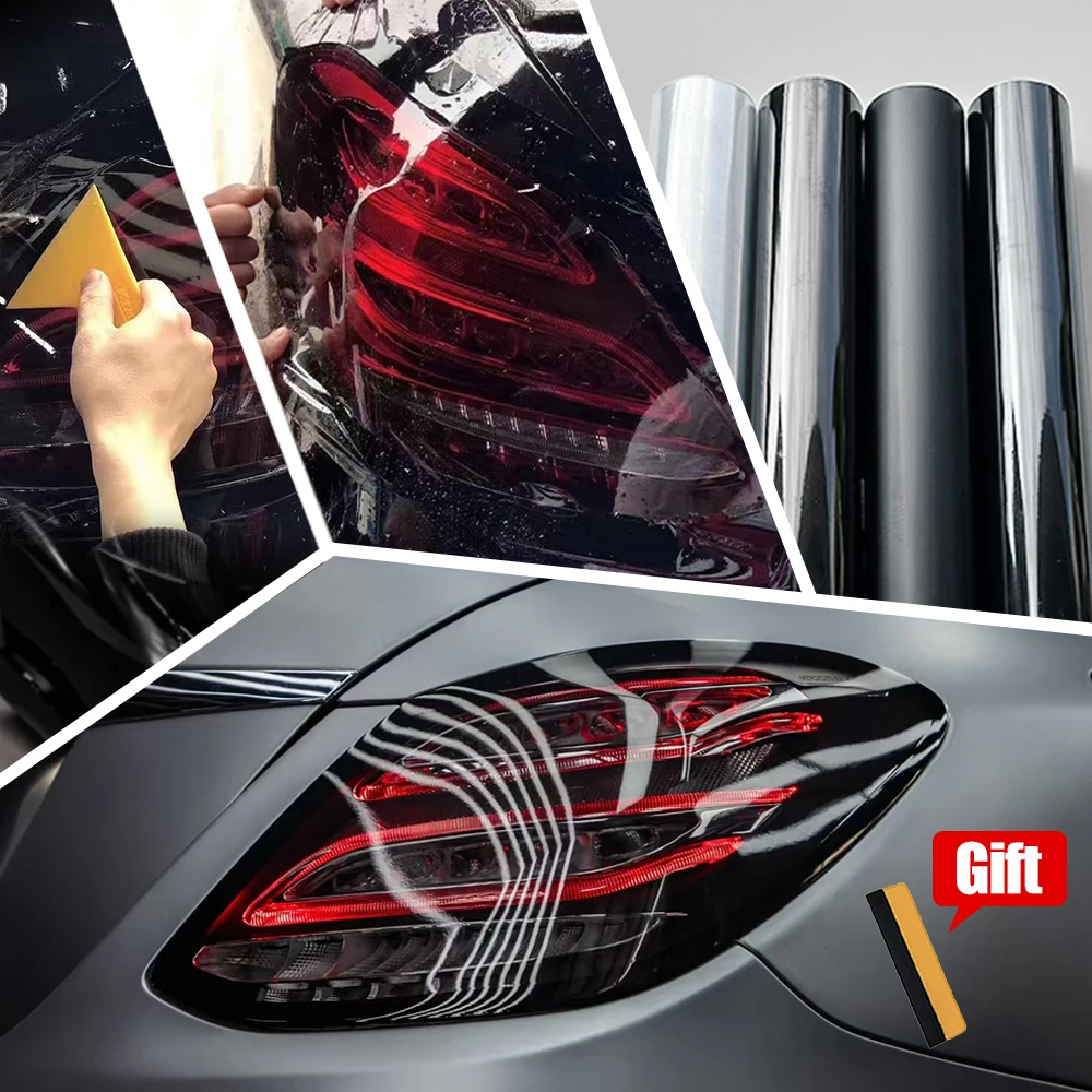

40cm Car Headlight Taillight Smoke Black PVC Films Tint Headlight Taillight Wrap Cover Stickers for Motorcycle Car Accessories