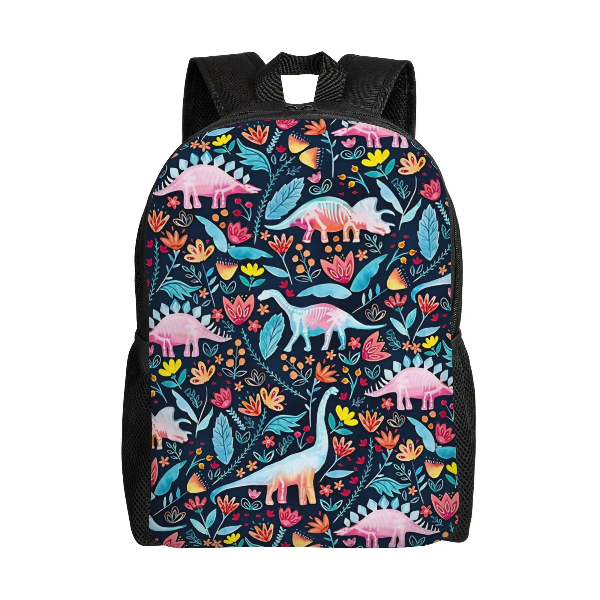 Floral Dinosauro Delight  Backpack Men Sporty Fashionable mochila Large Capacity Laptop Bag Back To School Season