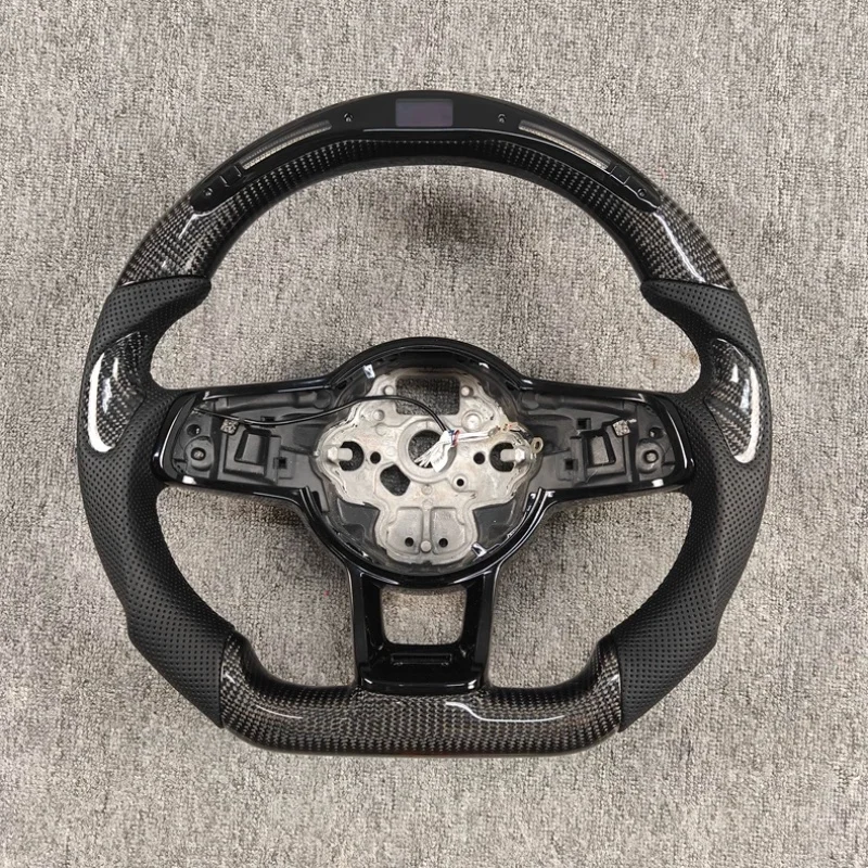 Carbon Fiber Steering Wheel For VW Golf 7 GTI Passat Polo Scirocco MK6 MK5 LED Racing MK7 2014-2018 Durable Support Accessories